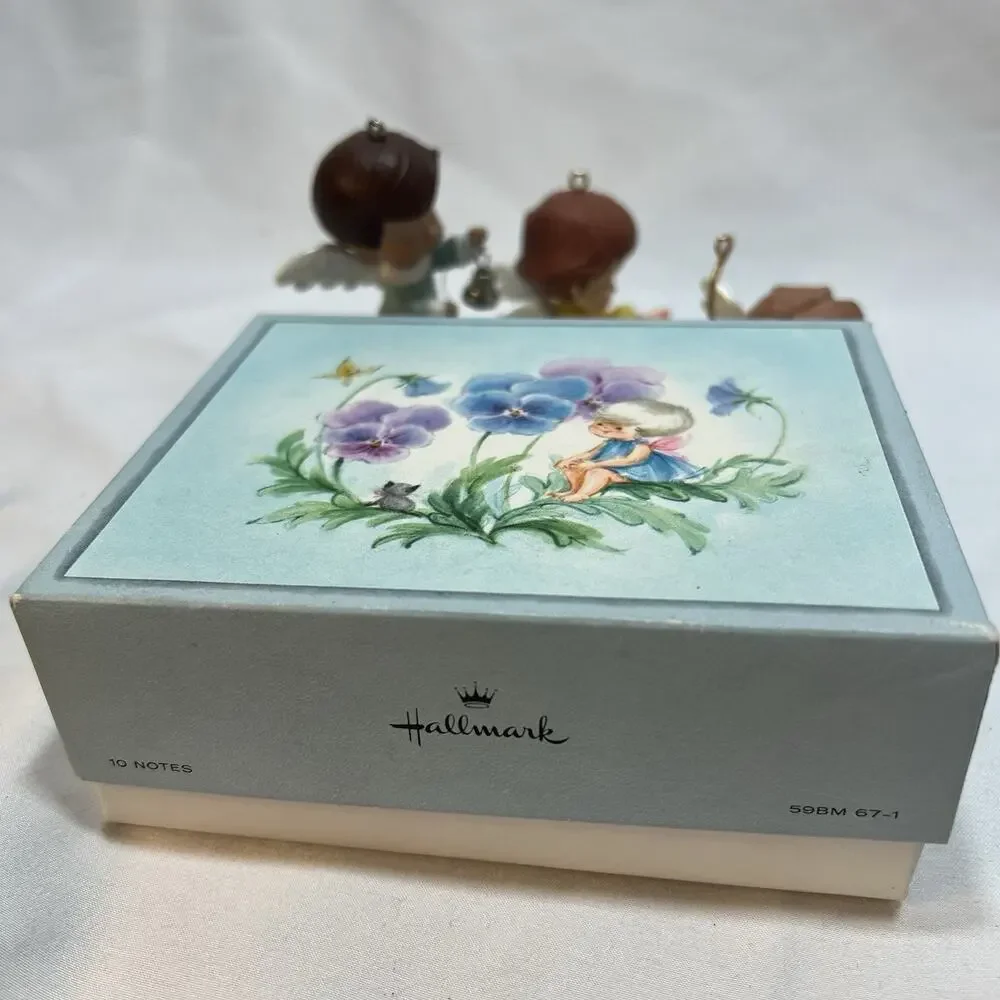 Hallmark Ornaments Lot/3 Mary's Angels Willow 2002 Bell Buttercup 1988 Iris 1991